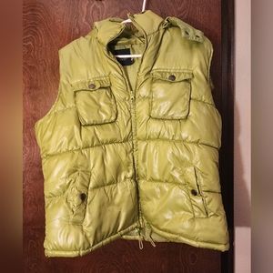 Olive green puffy vest